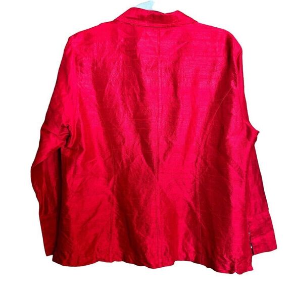 Anii by Natural Jacket Womens Large Red Silk Lightweight Lagenlook Romantic Top - Picture 5 of 7